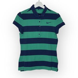 Nike Golf Dri Fit 5 Button Striped Short Sleeve Shirt Polo Women’s Size Medium